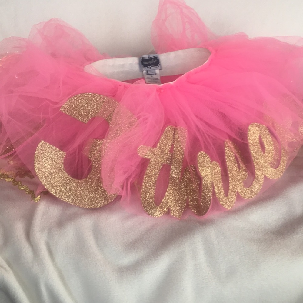 Mud Pie 3rd birthday tutu and hat
